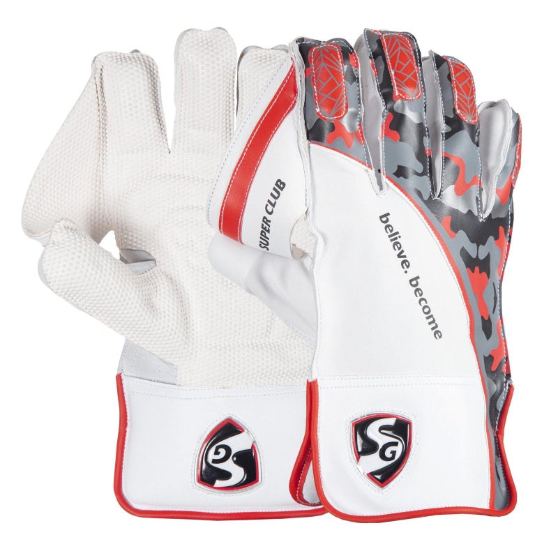 SG Super Club Wicket Keeping Gloves (Multi-Color) W.K. Gloves Junior Size - Image 1