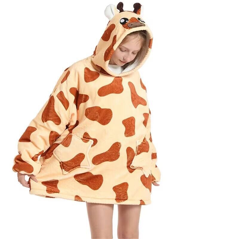 general Kids Cartoon Hooded Flannel Robe Winter Warm Home Clothing - Image 5
