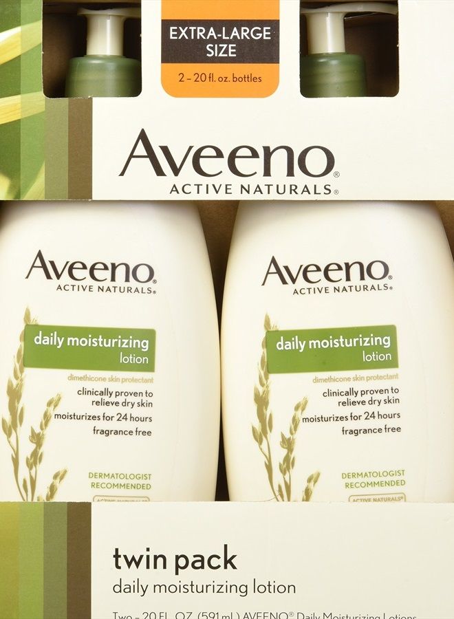 Aveeno Active Naturals Daily Moisturizing Lotion, New 2 Pack Of 20 Fl Ounce Pump, 1 Fl Ounce - Image 1