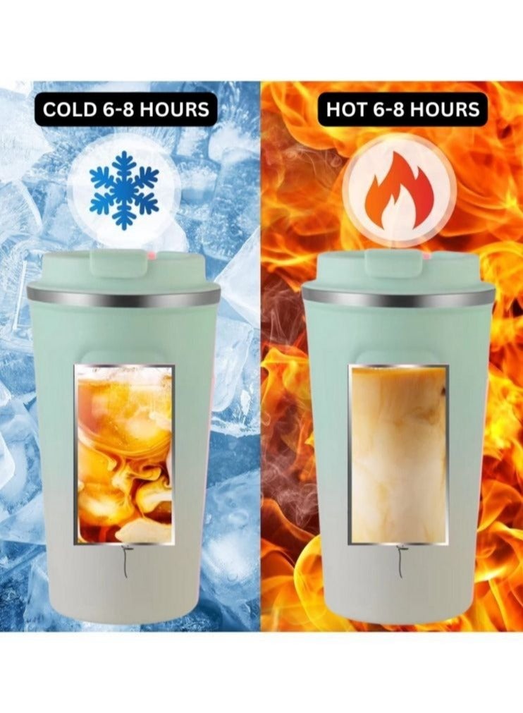 كوب قهوة للسفر من الفولاذ المقاوم للصدأ بطبقة مزدوجة وعازل للفراغ، كوب قهوة محمول 510 مل (قطعتين) - Image 3