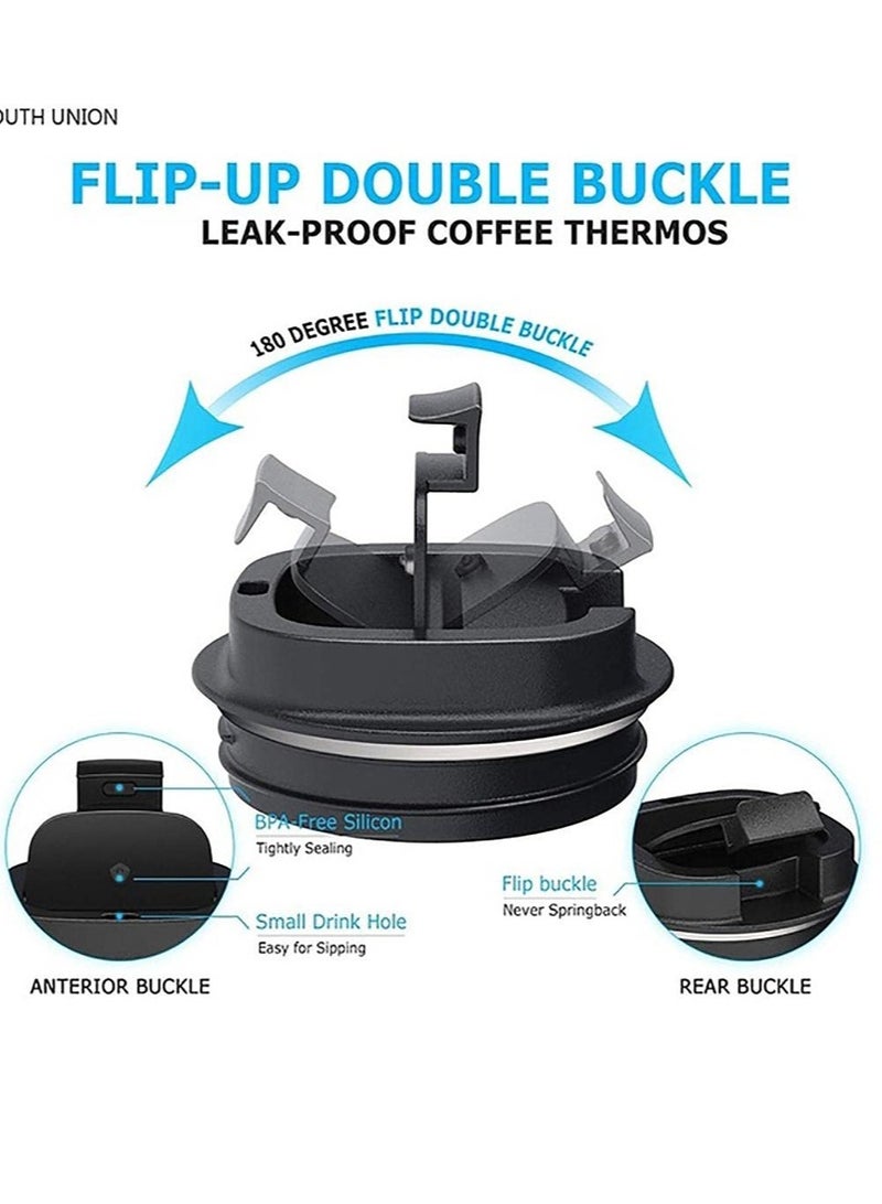 كوب قهوة للسفر من الفولاذ المقاوم للصدأ بطبقة مزدوجة وعازل للفراغ، كوب قهوة محمول 510 مل (قطعتين) - Image 5