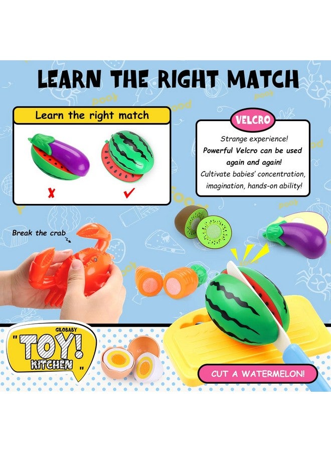 GILOBABY Play Kitchen Accessories, Play Food Sets for Kids Kitchen Playset with Pots and Pans Set, Cooking Utensils, Preschool Learning Education Toys for Toddlers, Birthday Gifts for Girls (Red) - Image 5