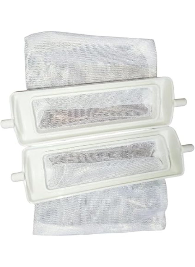 Imported two-piece filter set for washing machines, compatible with Toshiba 8kg top-load models. - Image 1