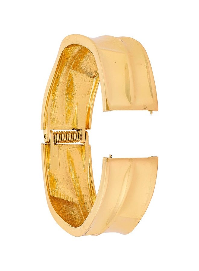 KUSHAL'S Fashion Jewellery Gold Polished Copper Trendy Locking System Kada, Best for Casual Wear & Special Occasion - 455484 - Image 1