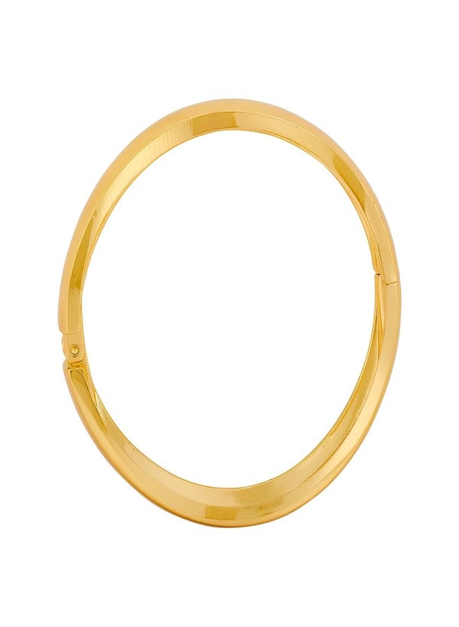 KUSHAL'S Fashion Jewellery Gold Polished Copper Trendy Locking System Kada, Best for Casual Wear & Special Occasion - 455484 - Image 2