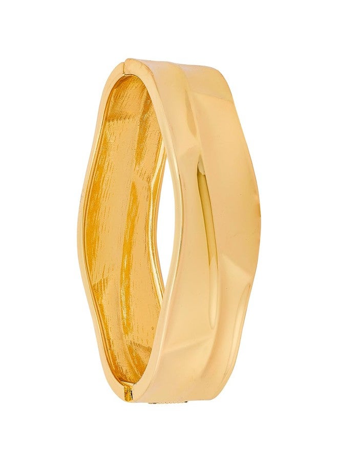 KUSHAL'S Fashion Jewellery Gold Polished Copper Trendy Locking System Kada, Best for Casual Wear & Special Occasion - 455484 - Image 4