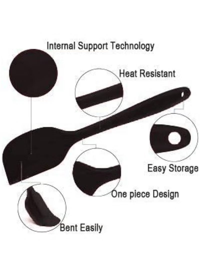 Silicone Spatula Set: 6-Piece Non-Stick Rubber Spatula Set Heat-Resistant Spatula Kitchen Utensils Set for Cooking Baking and Mixing - Image 3