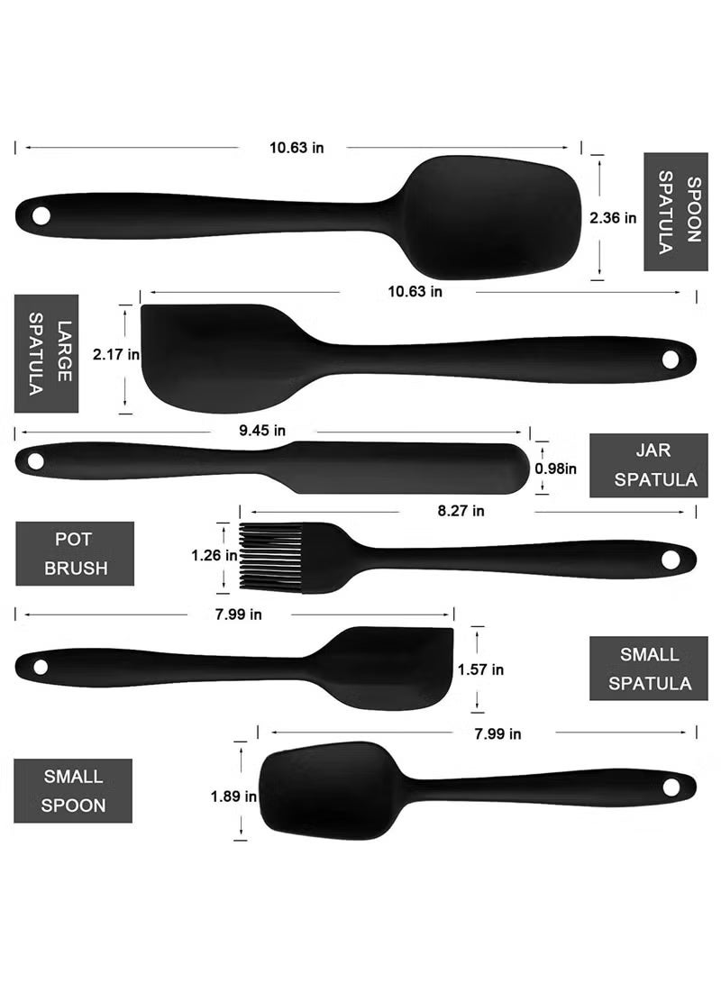 Silicone Spatula Set: 6-Piece Non-Stick Rubber Spatula Set Heat-Resistant Spatula Kitchen Utensils Set for Cooking Baking and Mixing - Image 2