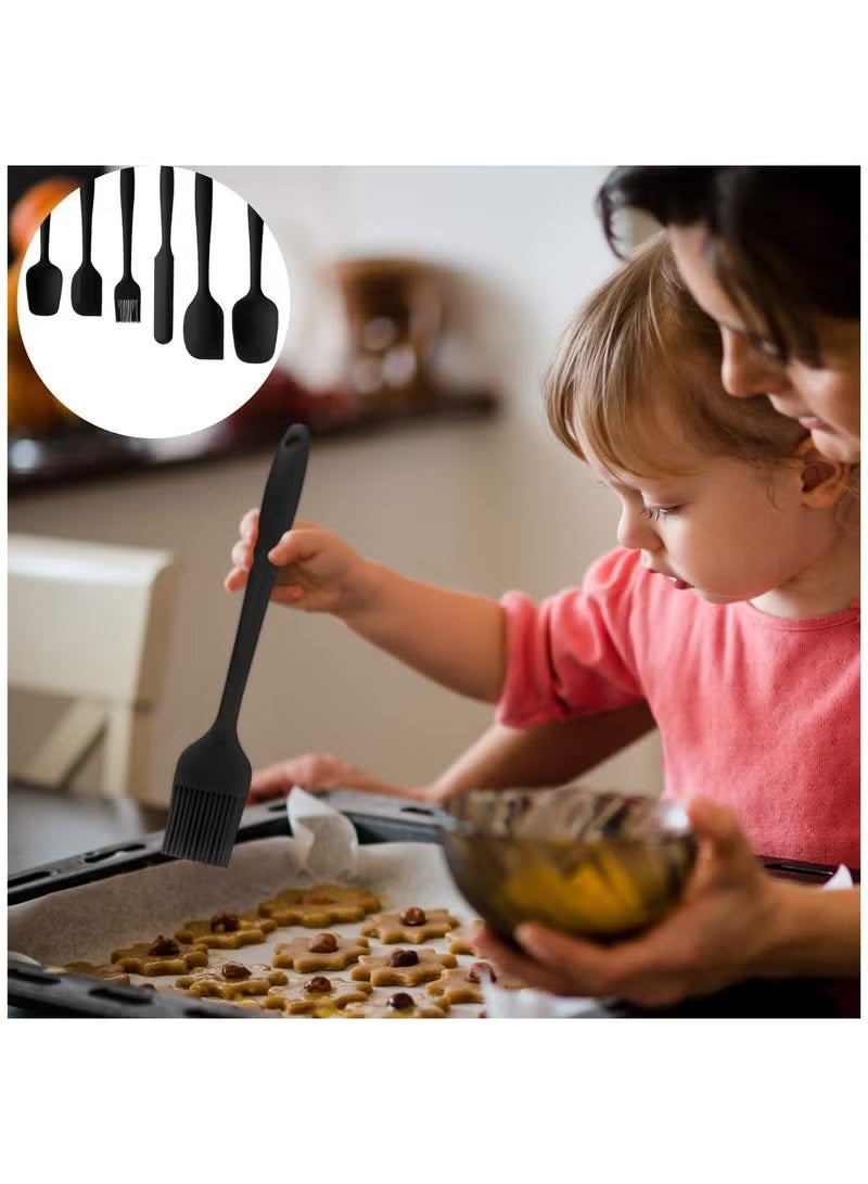 Silicone Spatula Set: 6-Piece Non-Stick Rubber Spatula Set Heat-Resistant Spatula Kitchen Utensils Set for Cooking Baking and Mixing - Image 4