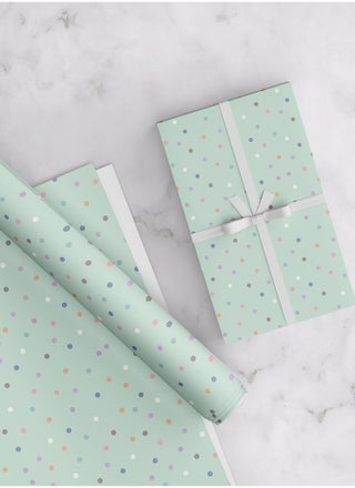 Dots Mint Green Gift Wrapping Paper
