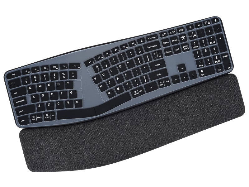 CASEDAO Keyboard Cover Skin for Logitech K860 Ergonomic Keyboard, Logitech Ergo K860 Wireless Ergonomic Keyboard Protector, K860 Split Keyboard Accessories-Black  - Image 1