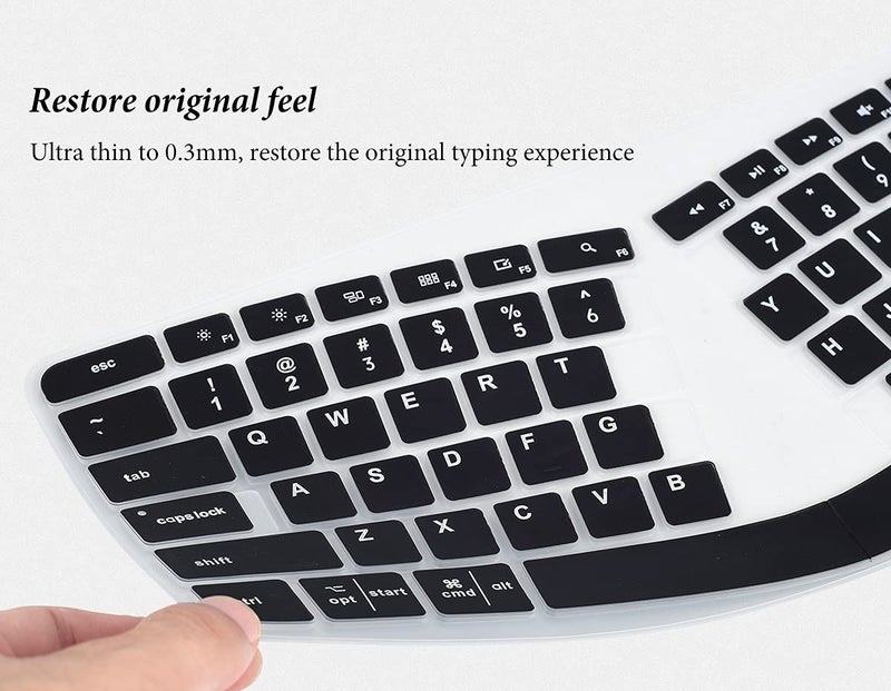 CASEDAO Keyboard Cover Skin for Logitech K860 Ergonomic Keyboard, Logitech Ergo K860 Wireless Ergonomic Keyboard Protector, K860 Split Keyboard Accessories-Black  - Image 4