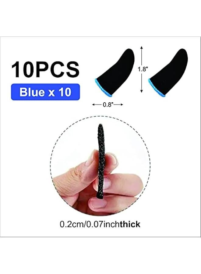 GENDA PUBG Mobile Phone Finger Sleeves for Gaming | Anti-Sweat Breathable Finger Sleeve Gloves for Gaming | Thumb Sleeves Mobile Gaming | Gamer Gloves | Pack of 10 (Blue) - Image 2