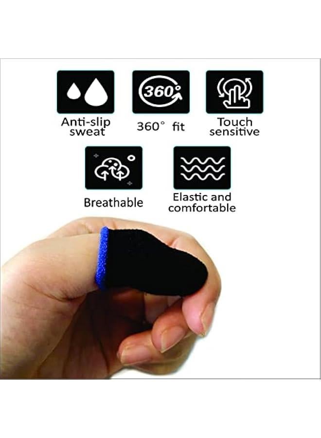 GENDA PUBG Mobile Phone Finger Sleeves for Gaming | Anti-Sweat Breathable Finger Sleeve Gloves for Gaming | Thumb Sleeves Mobile Gaming | Gamer Gloves | Pack of 10 (Blue) - Image 4