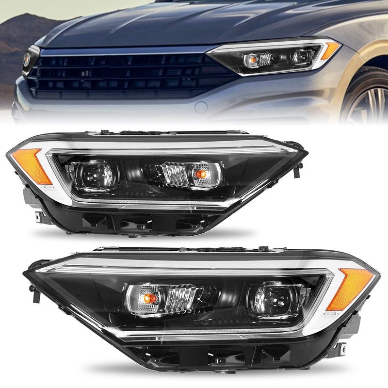 SOCKIR for Factory Projector Models Headlight Assembly Fit for 20192022 Volkswagen Jetta LED DRL Projector Headlamp Driver and Passenger Side Set of 2