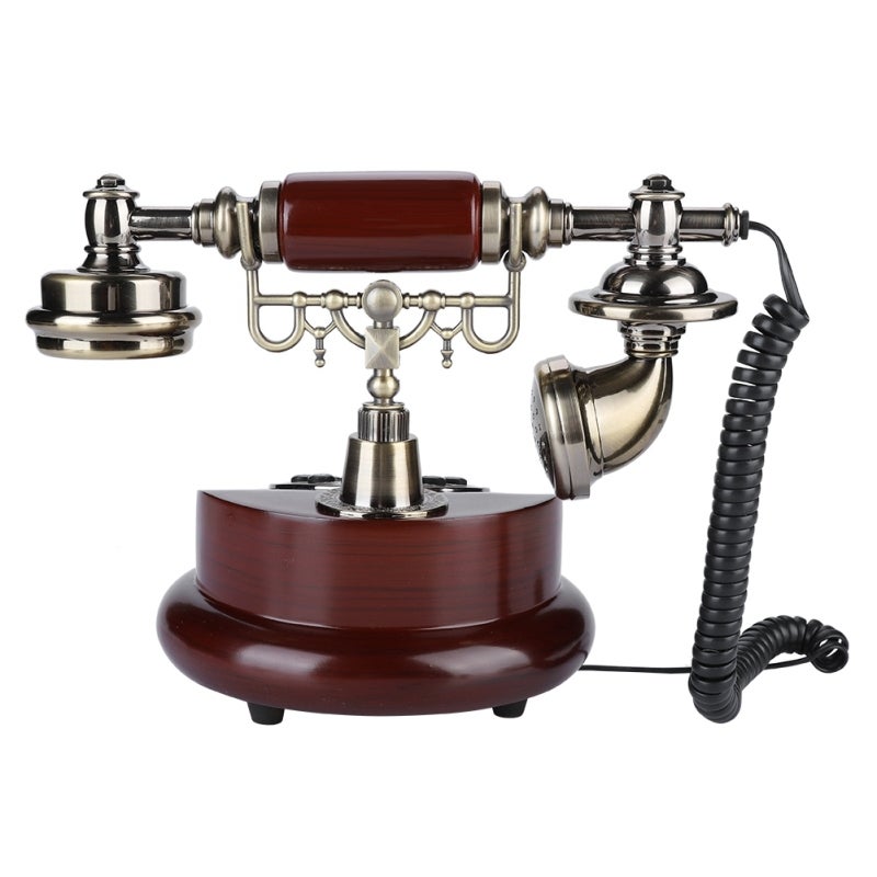 Retro Vintage Telephone: Wired Corded Line Powered Dual System FSK/DTMF, Anti-Slip Mat Stable Operation - Redial Pause Functions, Landline Telephone for Home Hotel Office Desktop - Image 4