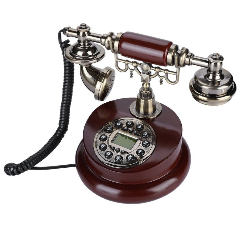 Retro Vintage Telephone: Wired Corded Line Powered Dual System FSK/DTMF, Anti-Slip Mat Stable Operation - Redial Pause Functions, Landline Telephone for Home Hotel Office Desktop - Image 2