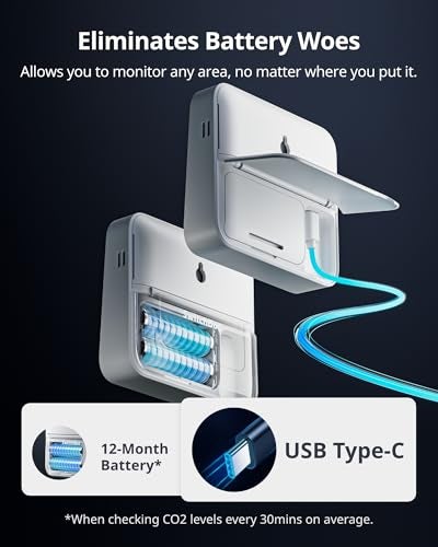 SwitchBot CO2 Detector, Air Quality Monitor Indoor, CO2 Monitor for CO2/TEMP/Humidity, Portable Carbon Dioxide Detector for Home/Car/Office/Greenhouse - Image 5