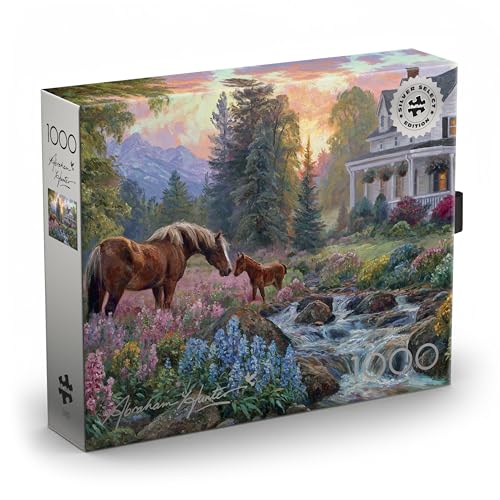 Buffalo Games Silver Select Abraham Hunter Floral Pasture 1000 Piece Jigsaw Puzzle for Adults Challenging Puzzle Perfect for Game Nights PrecisionCut Pieces - Image 1