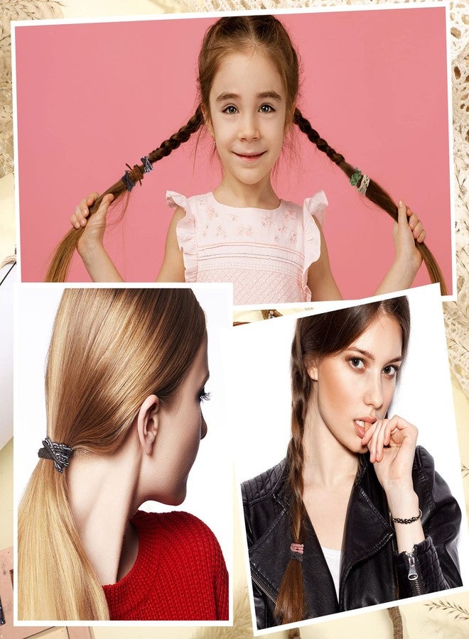 Giegxin 40 Pcs Boho Hair Ties for Women - 10 Styles Cute Elastic Ponytail Holders, Bracelets, and Soft Bands for Thin, Long, Curly Hair - 10 Bright Colors - Image 5