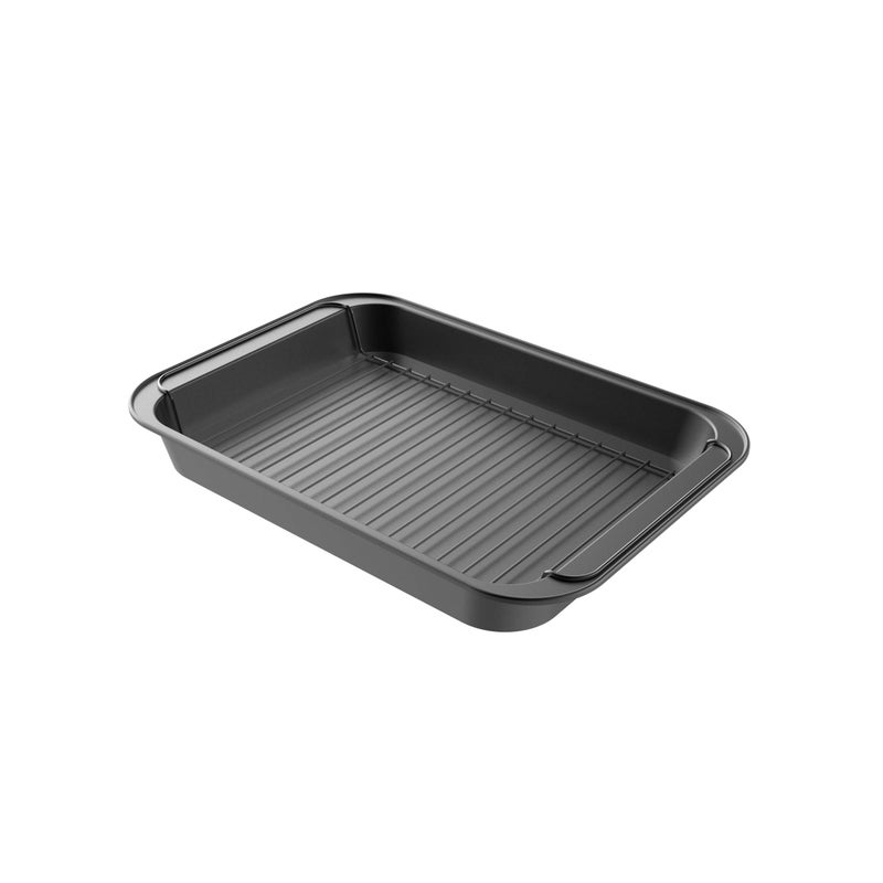 Classic Cuisine Roasting Pan with RackNonstick Oven Roaster with Removable Grid to Drain Fat and GreaseHealthier Cooking with Kitchen Bakeware by Classic Cuisine