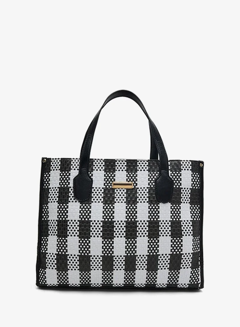 أر أند بي Checked Tote Bag