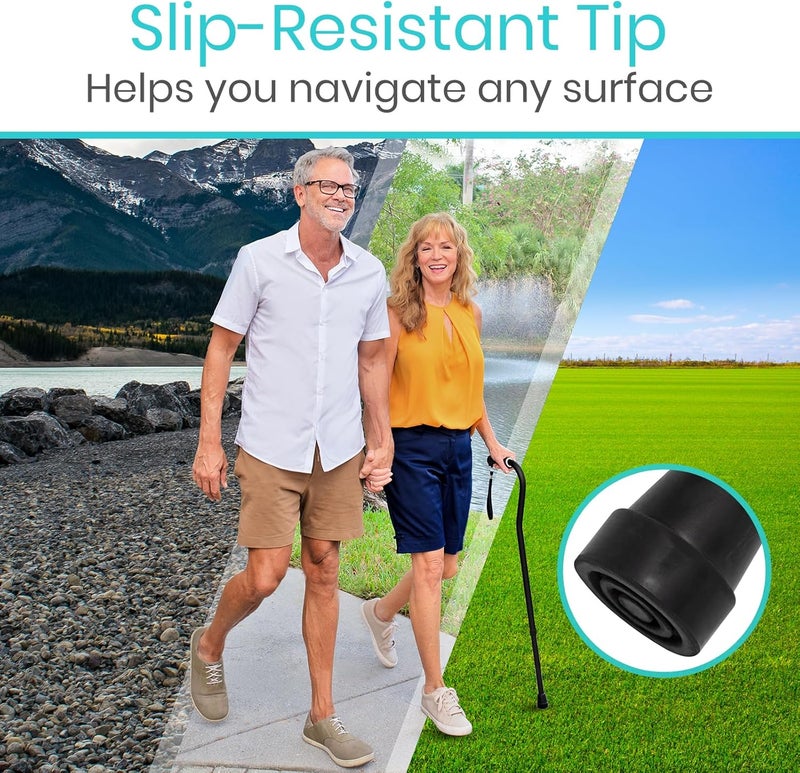 Vive Walking Cane for Women Men Elderly  Patented Offset Grip  Lightweight Adjustable Walking Aid with a NonSlip Tip  Sturdy Balancing Mobility Aid for Seniors - Image 4