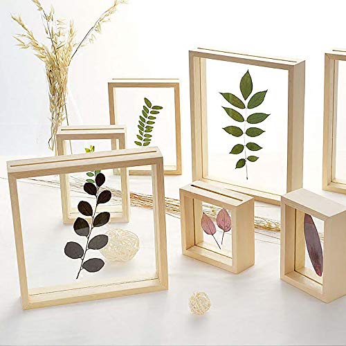 Desi Rang Wooden Frame for Wall Decor, Table top, Any Plant Leaf, Picture, Photo, DIY, Gift, Home Office Shape (8x12 inch, Rectangular) - Image 1