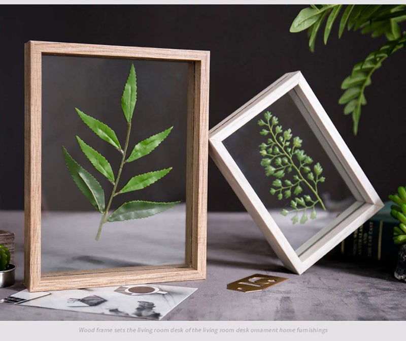 Desi Rang Wooden Frame for Wall Decor, Table top, Any Plant Leaf, Picture, Photo, DIY, Gift, Home Office Shape (8x12 inch, Rectangular) - Image 2