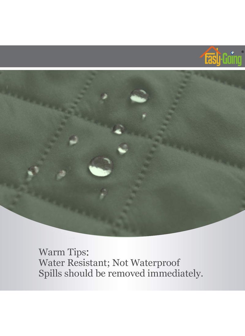 Easy-Going - Easy-Going Sofa Slipcover Reversible Sofa Cover Furniture Protector Couch Shield Water Resistant Elastic Straps PetsÃ‚ KidsÃ‚ ChildrenÃ‚ DogÃ‚ CatÃ‚ (Sofa,Ã‚ Greyish Green/Beige) - Image 1