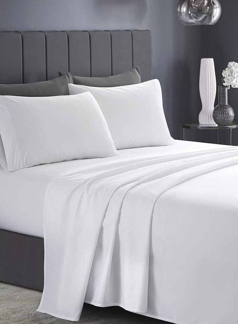 USTIDE Lightweight Super Soft Easy Care Microfiber 4-Piece Bed Sheet Set with 35.56 CM Deep Pockets, King, - Image 2
