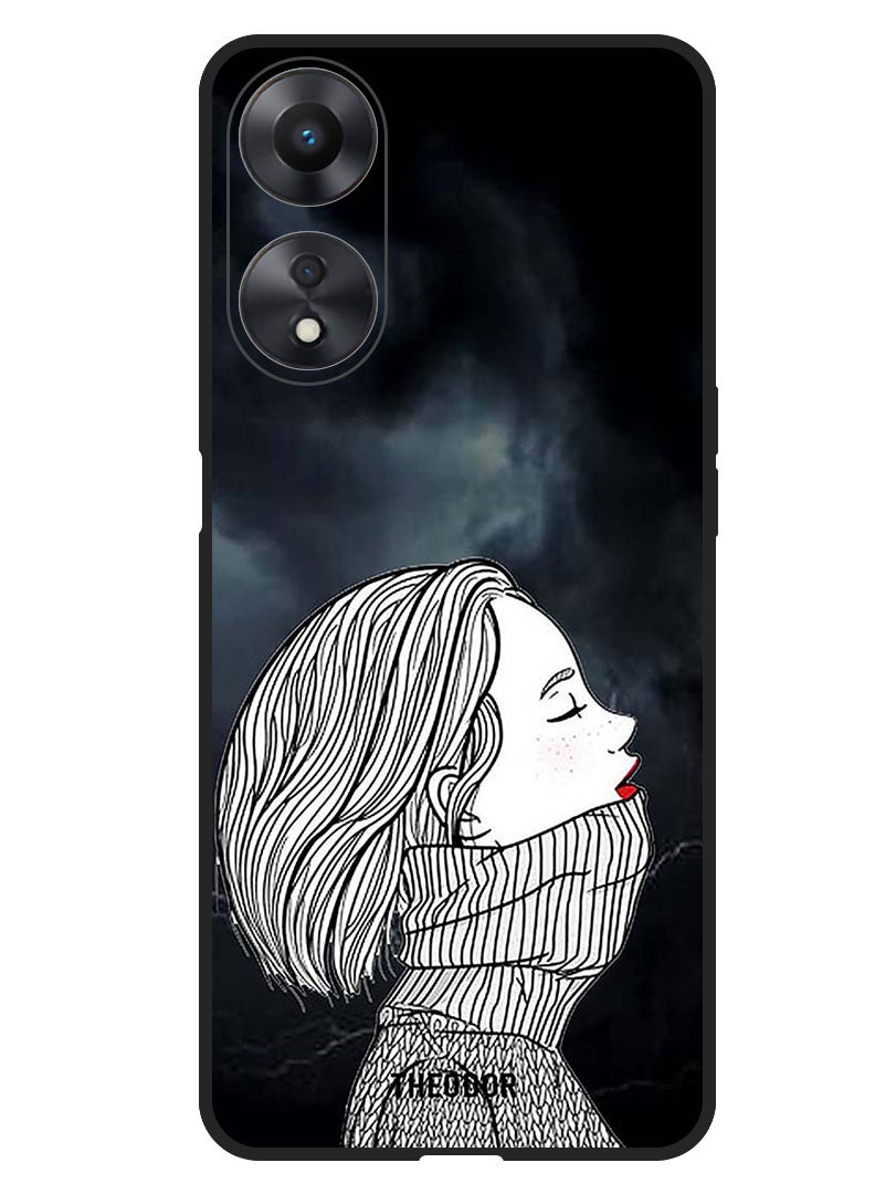 Theodor Protective Case Anti Scratch Shock Proof Bumper Cover For Oppo A1 5G Sad Girl - Image 1