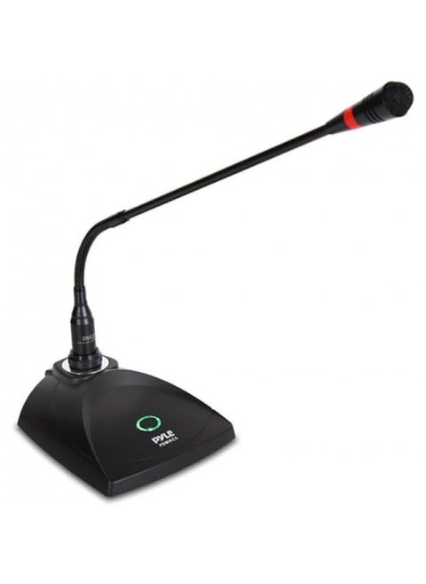 Pyle Home Desktop Gooseneck Wired Microphone System-Table Mounted Corded Voice Condenser Mic with Pop Filter - XLR to 1/4'' Sound Cord - for Karaoke, Conference, Studio Audio Recording -PDMIKC5 Black