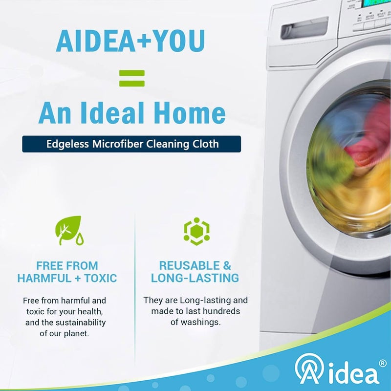 AIDEA Microfiber Cleaning Cloths - All-Purpose, Highly Absorbent, Lint Free, 12 Pack (12in x 12in) - Image 3