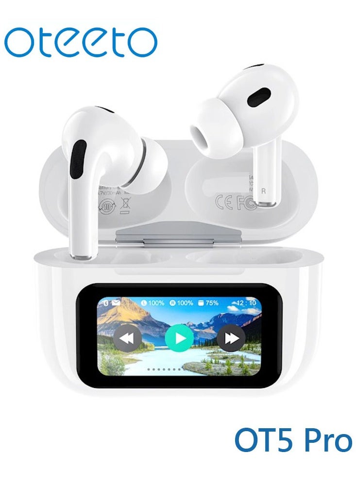 Oteeto Oteeto OT5 Pro Wireless Eabuds With Smart Diplay Hi-Fi Sound Quality and Noise Cancellation Designed For Android Mobiles and Tablets  - Image 1