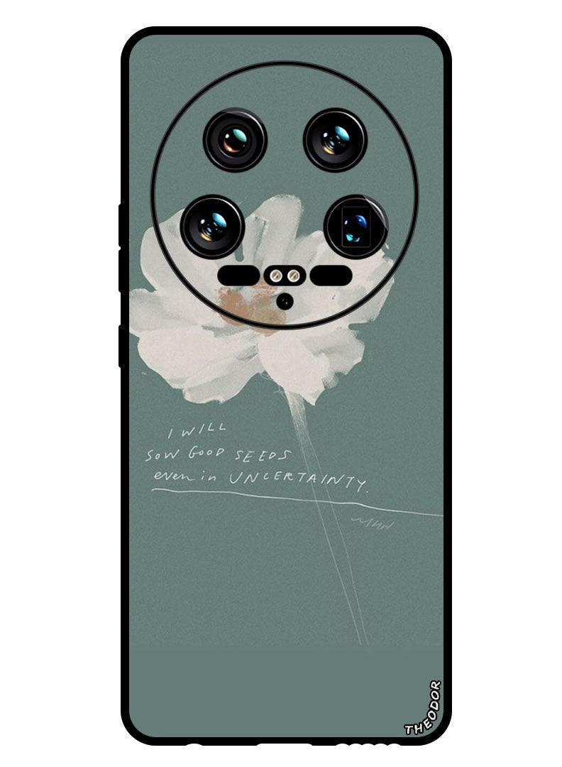 Theodor Protective Case Anti Scratch Shock Proof Bumper Cover For Xiaomi 14 Ultra White Flower (2) - Image 1