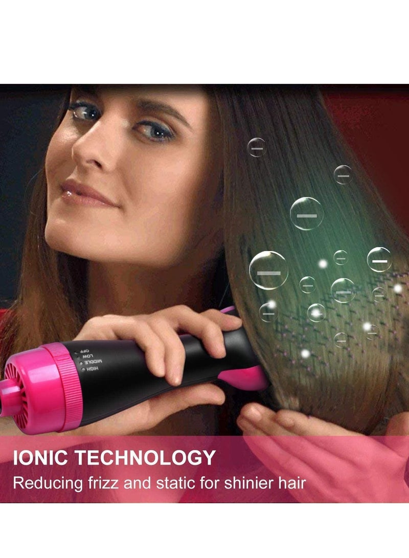 One Step Hair Dryer and Volumizer, Meraif 3 in 1 Hot Air Brush Hair Dryer Brush Anti-scald Negative Ion Hair Straightener Brush Comb Curler Styler for All Hair Types - Image 1