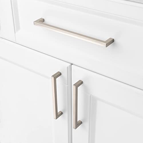 KOOFIZO Solid Square Bar Cabinet Handle - Brushed Nickel Furniture Pull, 7.6 Inch/192mm Screwhole Distance, Pack of 5 for Kitchen Cupboard Door, Bedroom Dresser Drawer, Bathroom Wardrobe Hardware - Image 4