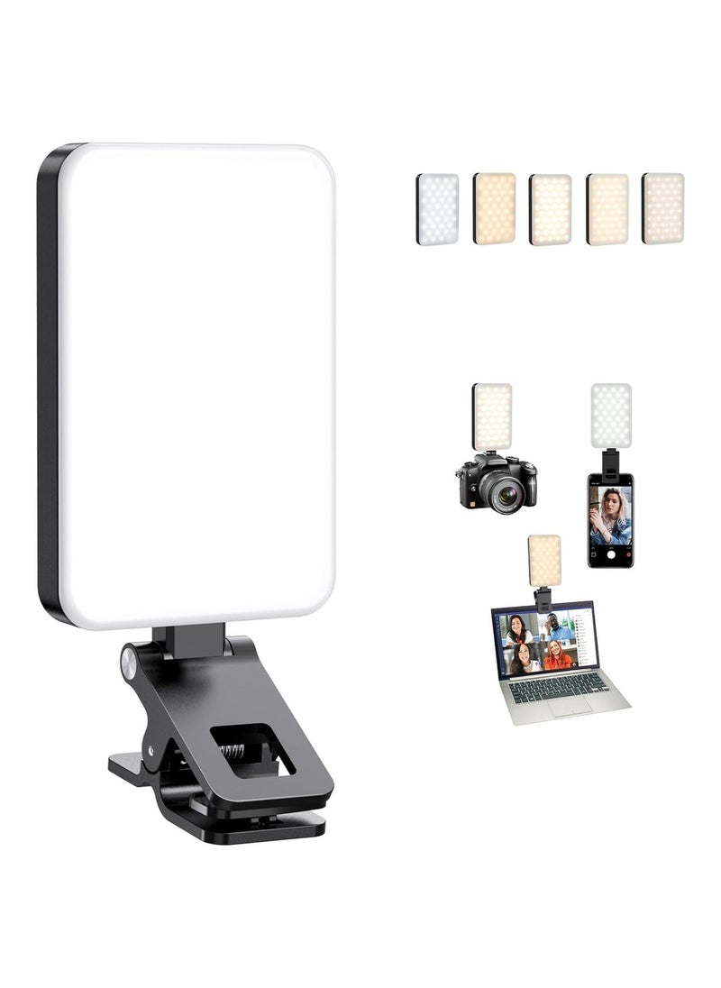 Hihonor Selfie Light for iPhone,Portable Phone Clip on Light,Rechargeable LED Ring Light for Phone,Video Recording,Camera,Laptop,TikTok,Tablet,Vlog,Computer,5 Lighting Modes,80 LED High Power - Image 1