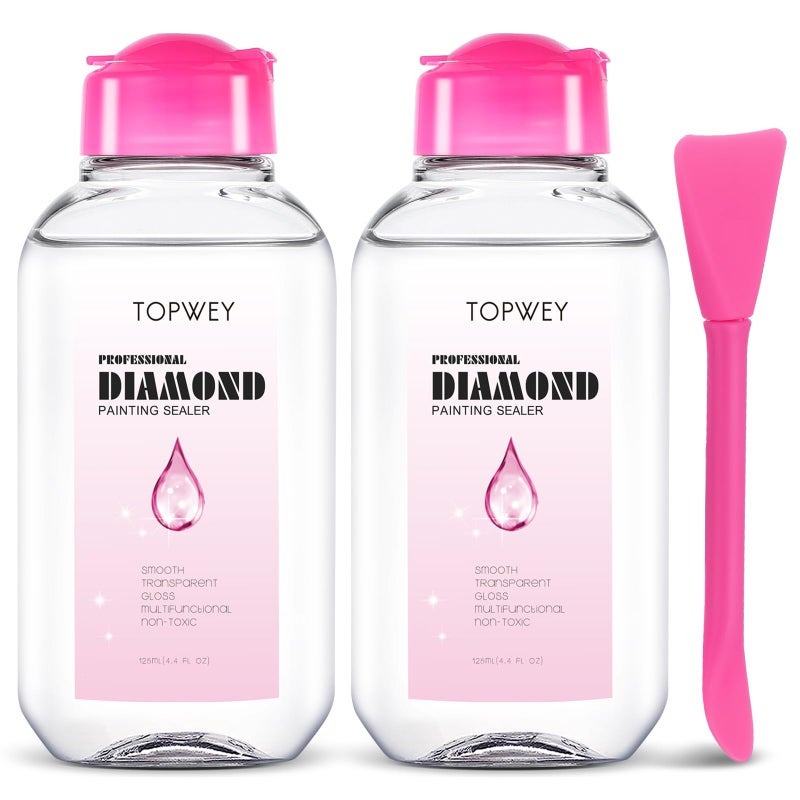 Topwey Diamond Painting Accessories, Glue for Diamond Art, Puzzle, Accessories for Diamond Painting Kits for Adults (125 ML*2) - Image 1