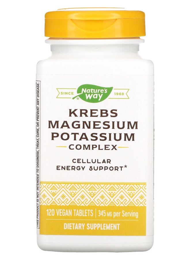 Nature's Krebs Magnesium Potassium Complex 345 mg 120 Vegan Tablets (172 mg per Tablet) 