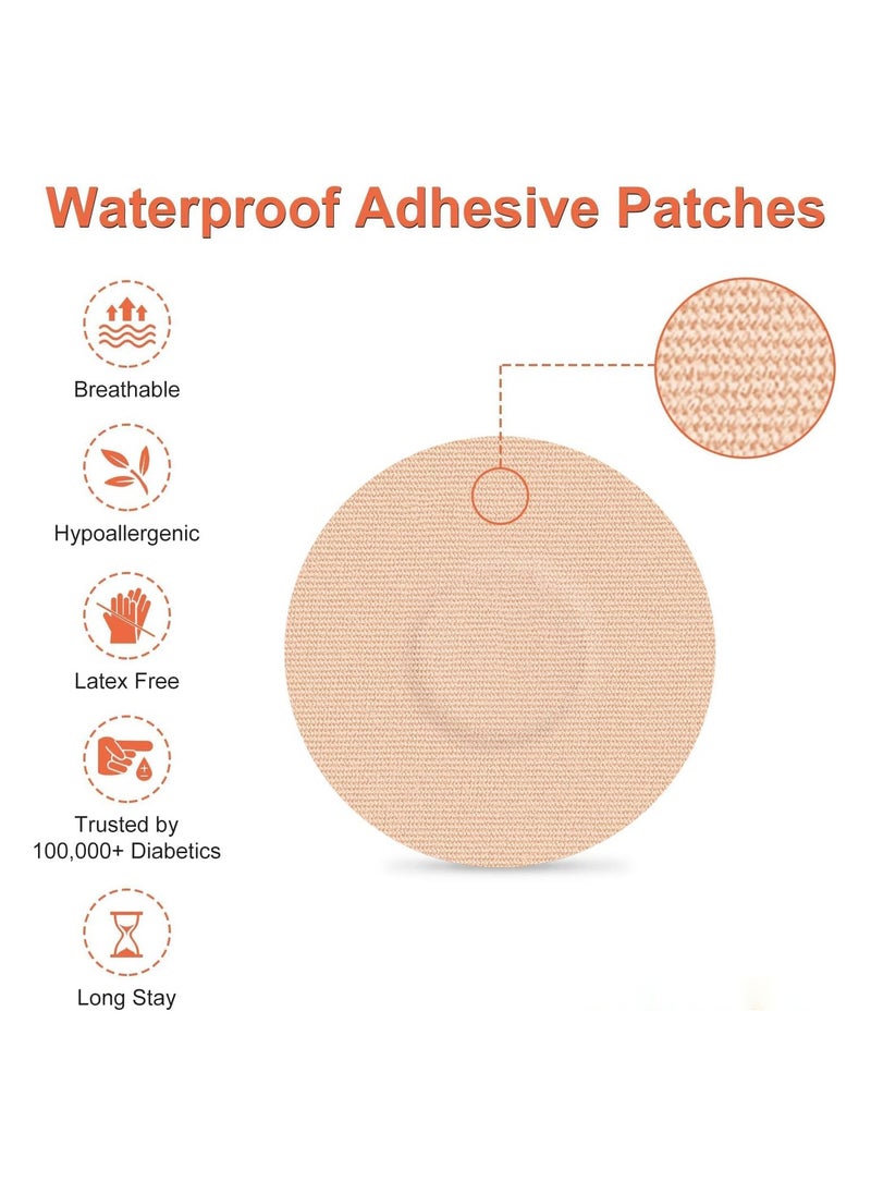 RATSAW - 25Pcs Waterproof Adhesive Patches Sport Sensor Covers Strong Skin Grip Adhesive Patches Comfortable And Firm Sensor Gasket 10 To 14 Days Of Sweat Protection CGM Patches Skin Colour - Image 1