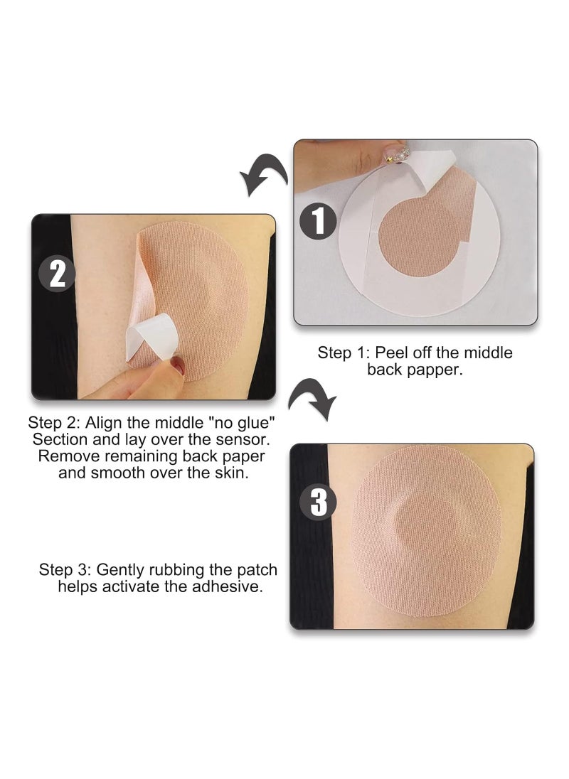 RATSAW - 25Pcs Waterproof Adhesive Patches Sport Sensor Covers Strong Skin Grip Adhesive Patches Comfortable And Firm Sensor Gasket 10 To 14 Days Of Sweat Protection CGM Patches Skin Colour - Image 1