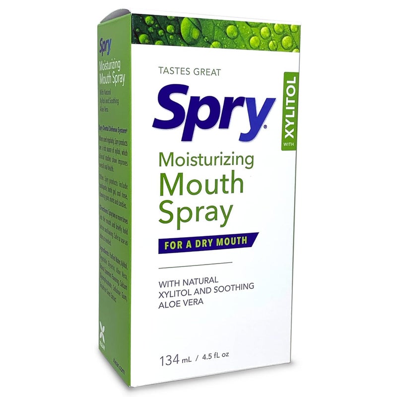 Xlear Spry Natural Xylitol Moisturizing Dry Mouth Spray, Stop Bad Breath, Increase Saliva Production, Non-GMO, Gluten-Free On The Go Oral Care with Spearmint Flavor, 4.5 fl.oz (Pack of 1) - Image 2