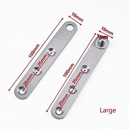 DEEKOUDT 4 Piece Stainless Steel 360 Degree Rotating Concealed Hinges, Door Pivot Hinges Stainless Steel Drawer Window Door Fittings for Door Cabinets Cabinet (Large) - Image 2