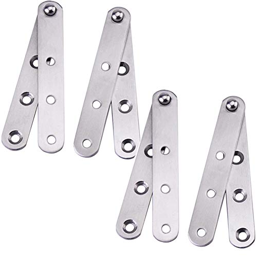DEEKOUDT 4 Piece Stainless Steel 360 Degree Rotating Concealed Hinges, Door Pivot Hinges Stainless Steel Drawer Window Door Fittings for Door Cabinets Cabinet (Large) - Image 1