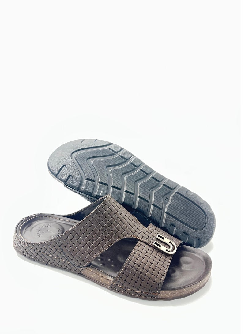 Men's Arabic Sandal Made in Italy (Brown) 