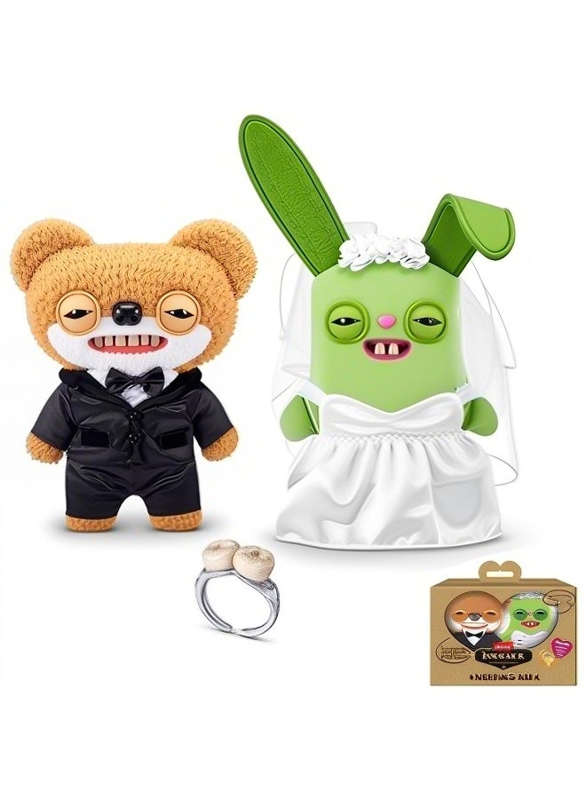 Fuggler Wedding Fuggs 9-Inch Plush 2-Pack by ZURU – Funny Ugly Monster Stuffed Animals with Human-Like Teeth & Tooth Ring, Collectible Plush for Kids, Tweens, Teens & Adult Fans - Image 1