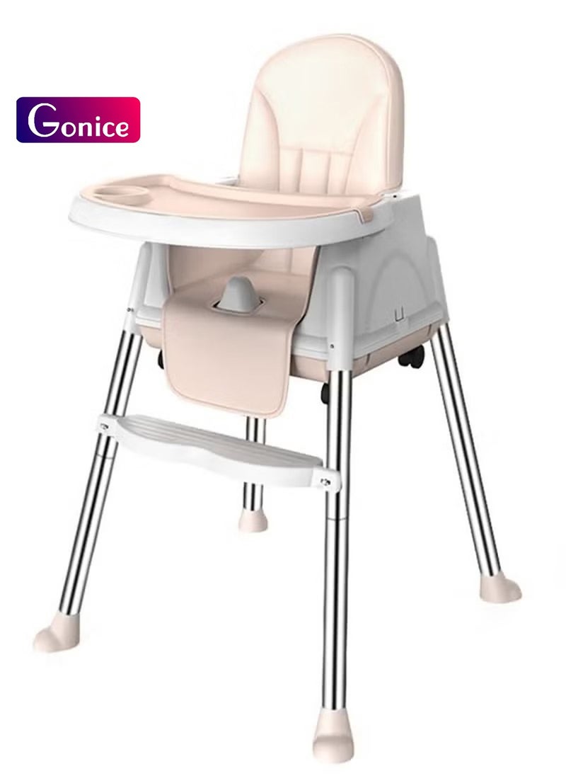 Gonice Baby High Chair High Chairs for Babies and Toddlers Harness Foldable High Chair for Space-Saving Adjustable Dining Tray Backrest & Height Easy to Clean Surface  - Image 1