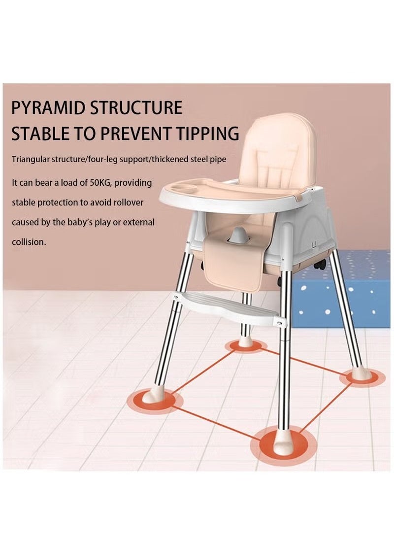 Baby High Chair High Chairs for Babies and Toddlers Harness Foldable High Chair for Space-Saving Adjustable Dining Tray Backrest & Height Easy to Clean Surface - pzsku/ZA47B921FE3F4C45F4609Z/45/_/1733907711/643e22d7-a417-4769-9e2e-81f9666d61f5